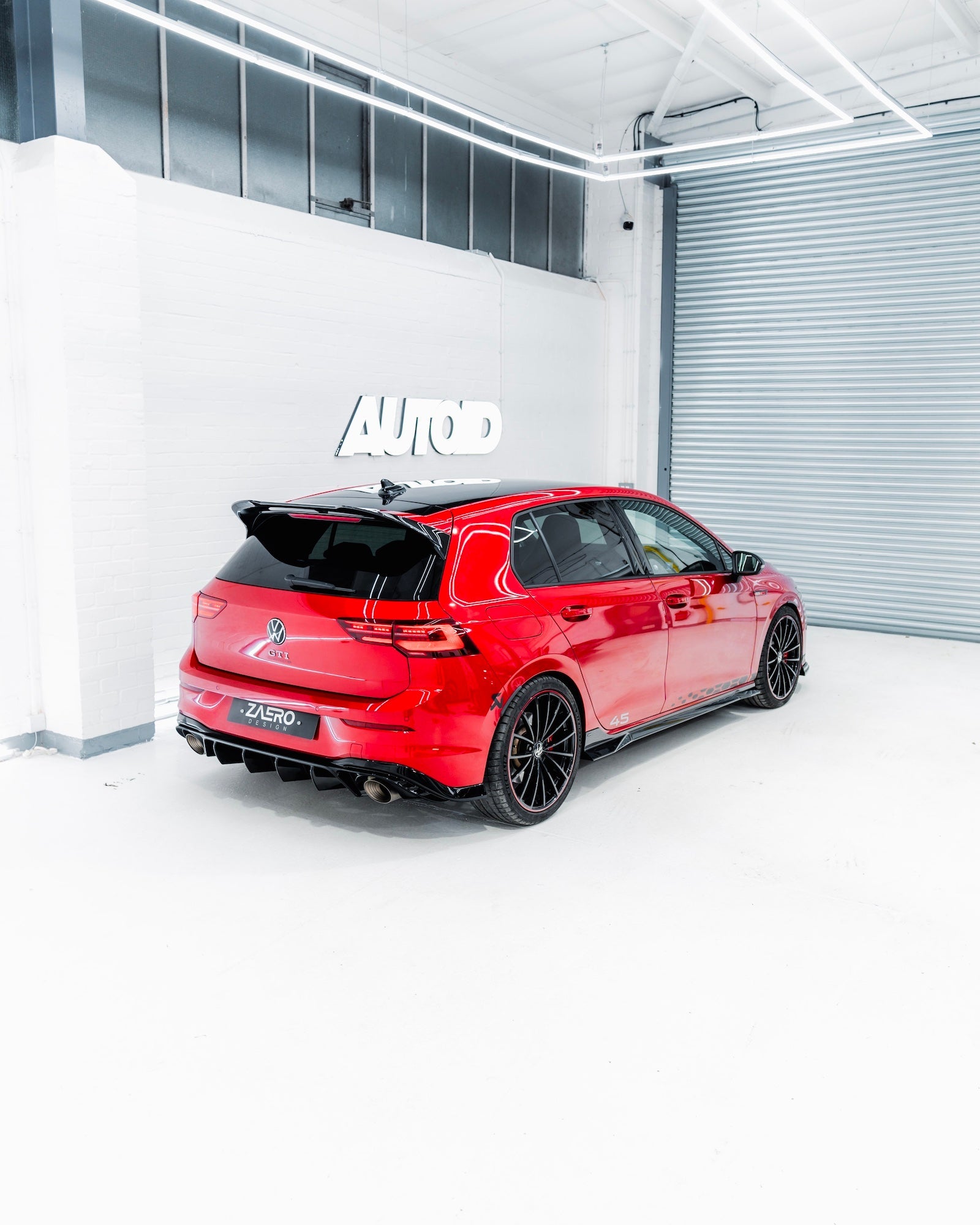 VW Golf GTI Clubsport Mk8 EVO - 1 Gloss Black Rear Diffuser by ZAERO (2020+) - AUTOID - Rear Diffusers - Zaero Design