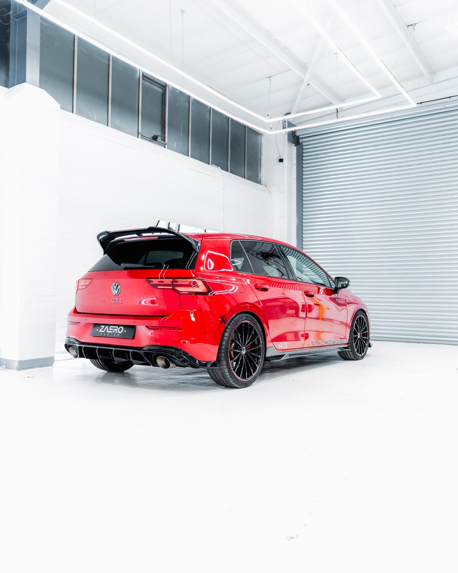 VW Golf GTI Clubsport Mk8 EVO - 1 Gloss Black Rear Diffuser by ZAERO (2020+) - AUTOID - Rear Diffusers - Zaero Design