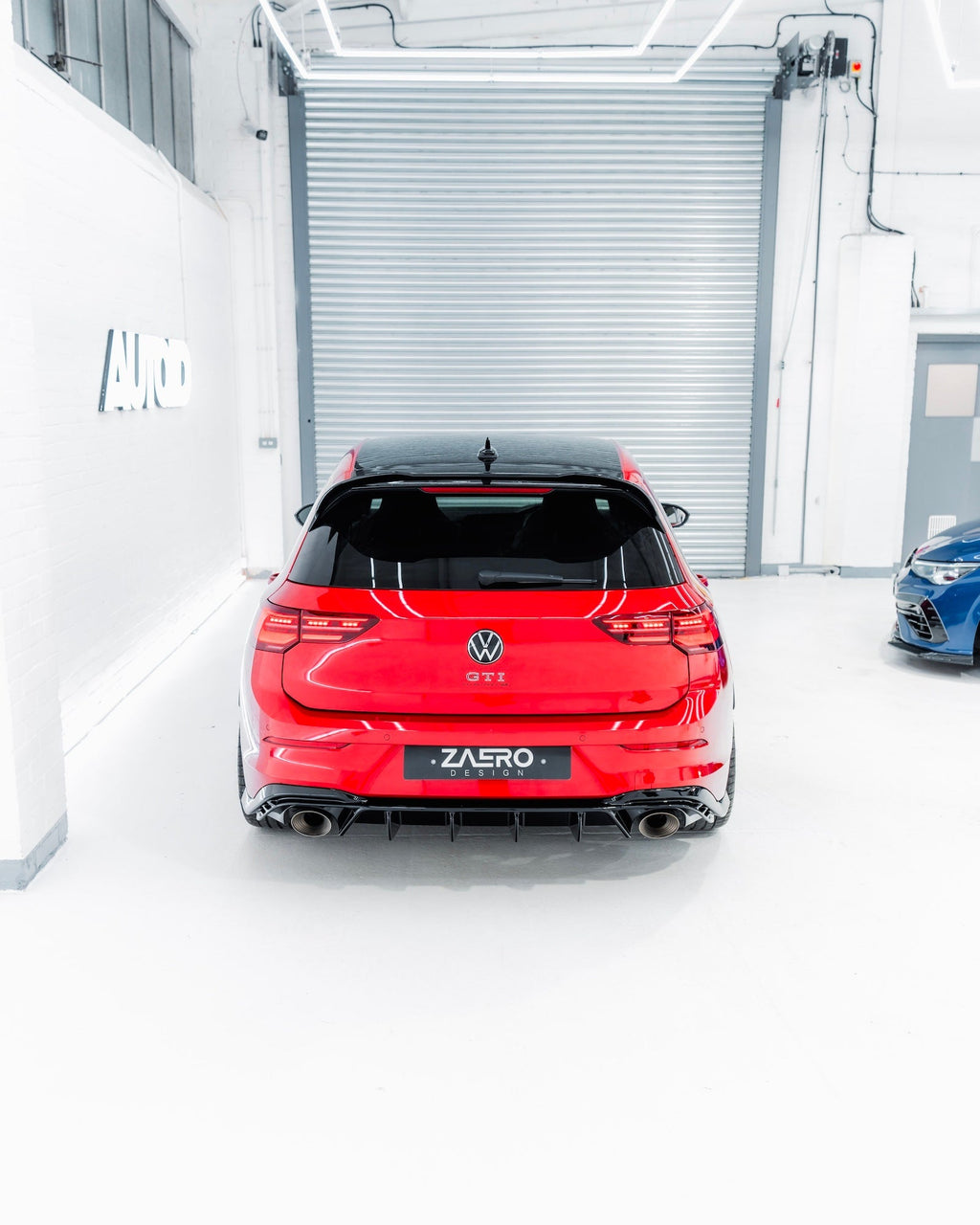 VW Golf GTI Clubsport Mk8 EVO-1 Gloss Black Rear Diffuser by ZAERO (2020+) - AUTOID® - Rear Diffusers - Zaero Design