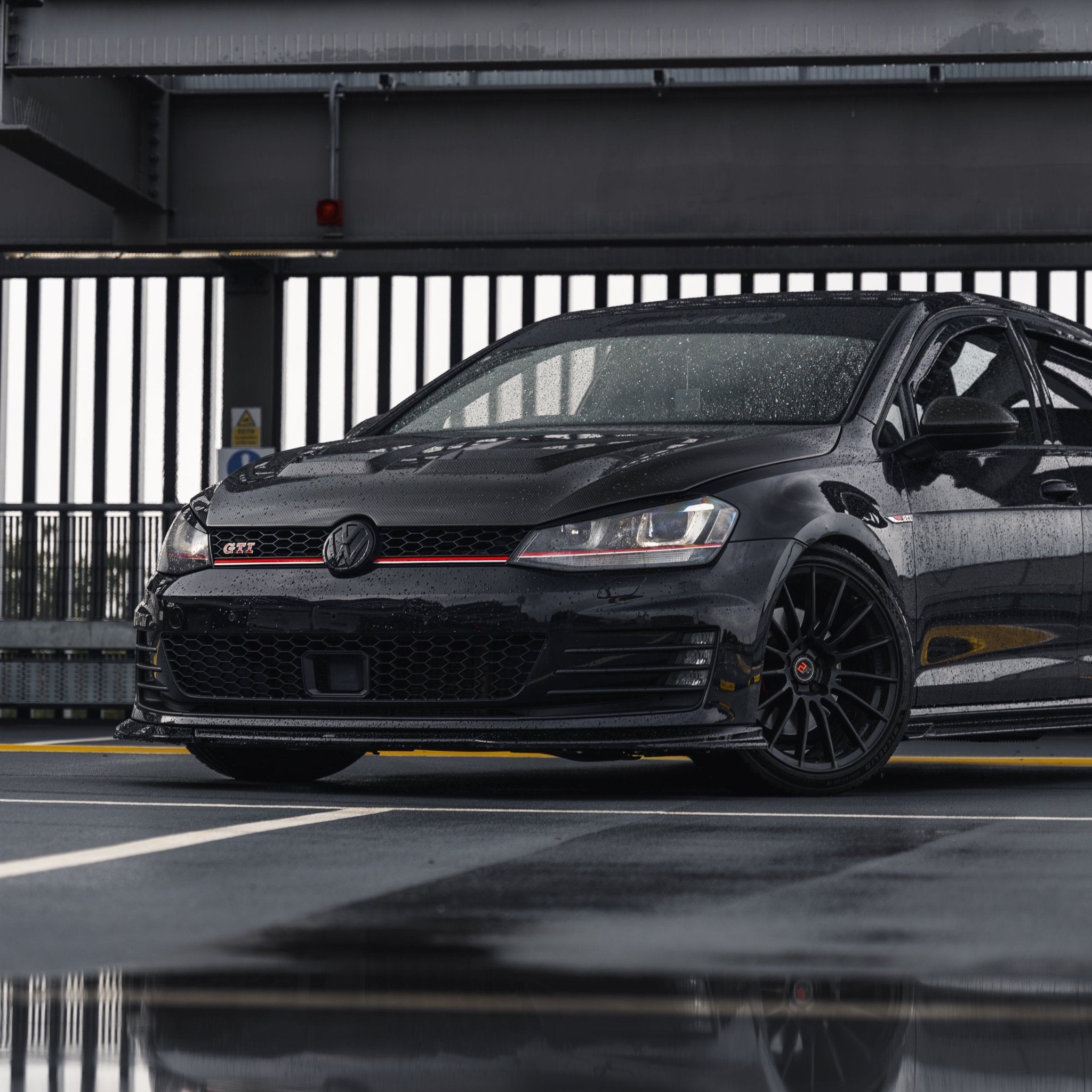 VW Golf GTI & Golf GTD Mk7 EVO - 1 Gloss Black Front Splitter by ZAERO (2013 - 2017) - AUTOID - Front Lips & Splitters - Zaero Design