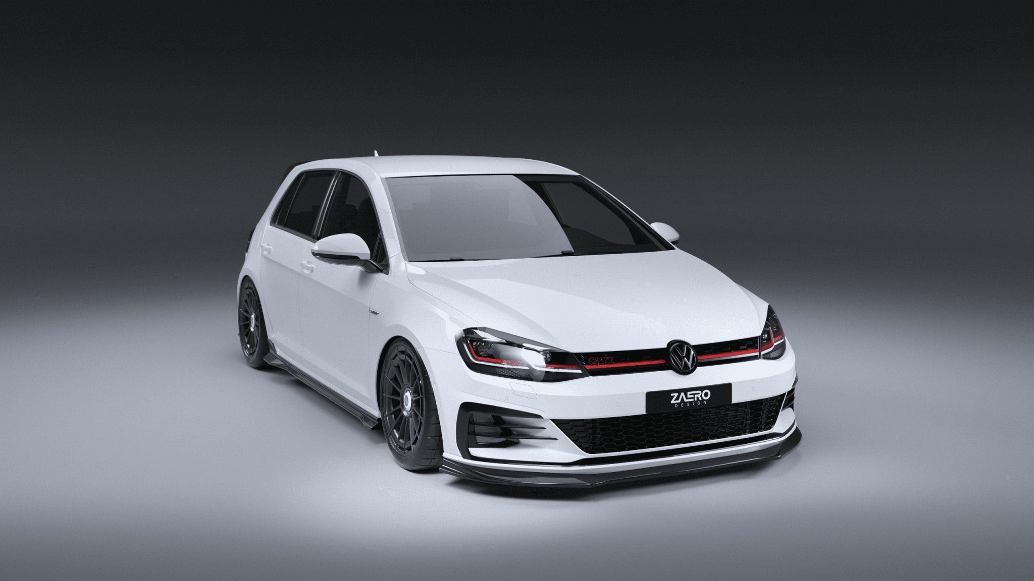 VW Golf GTI & Golf GTD Mk7.5 EVO - 1 Gloss Black Front Splitter by ZAERO (2017 - 2020) - AUTOID - Front Lips & Splitters - Zaero Design