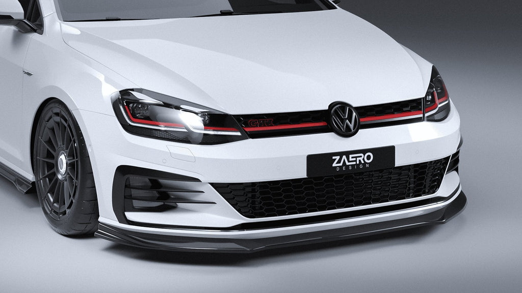 VW Golf GTI & Golf GTD Mk7.5 EVO-1 Gloss Black Front Splitter by ZAERO (2017-2020) - AUTOID® - Front Lips & Splitters - Zaero Design