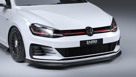 VW Golf GTI & Golf GTD Mk7.5 EVO-1 Gloss Black Front Splitter by ZAERO (2017-2020) - AUTOID® - Front Lips & Splitters - Zaero Design
