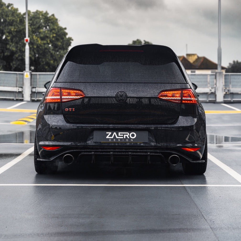 VW Golf GTI Mk7 EVO - 1 Gloss Black Rear Diffuser by ZAERO (2013 - 2017) - AUTOID - Rear Diffusers - Zaero Design