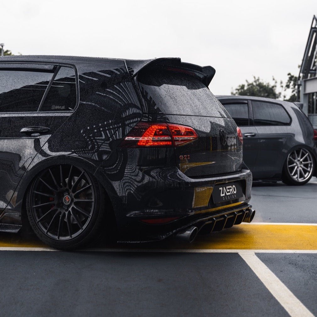 VW Golf GTI Mk7 EVO-1 Gloss Black Rear Diffuser by ZAERO (2013-2017) - AUTOID® - Rear Diffusers - Zaero Design