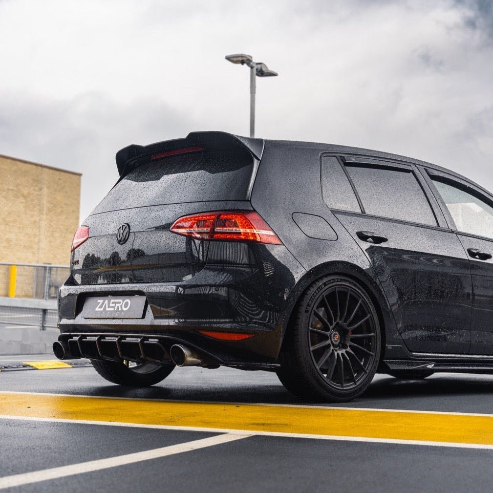 VW Golf GTI Mk7 EVO-1 Gloss Black Rear Diffuser by ZAERO (2013-2017) - AUTOID® - Rear Diffusers - Zaero Design