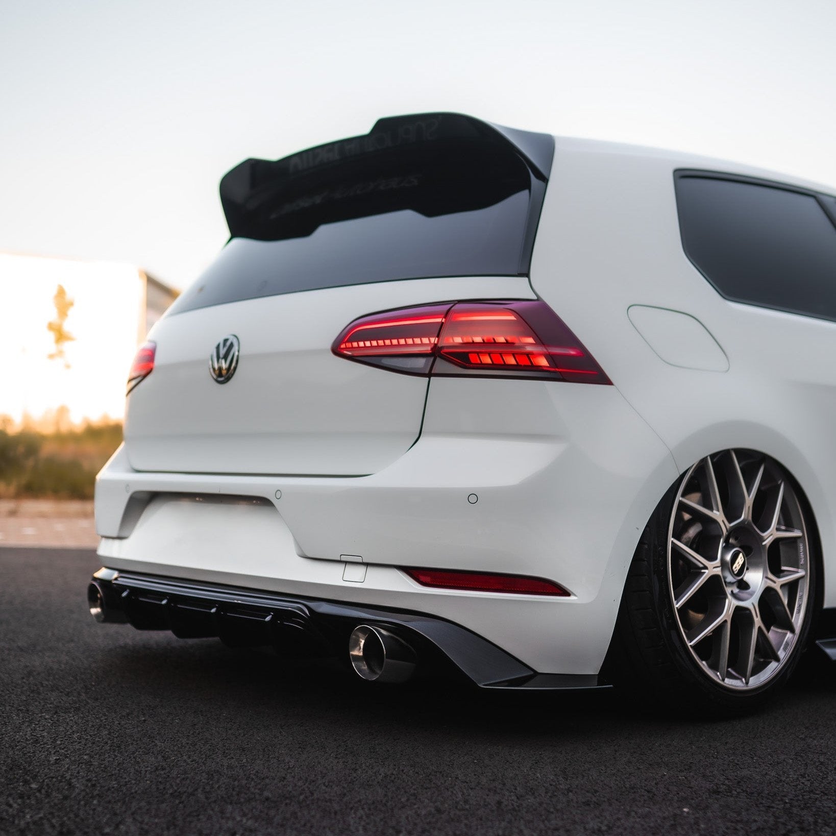 VW Golf GTI Mk7.5 EVO - 1 Gloss Black Rear Diffuser by ZAERO (2017 - 2020) - AUTOID - Rear Diffusers - Zaero Design