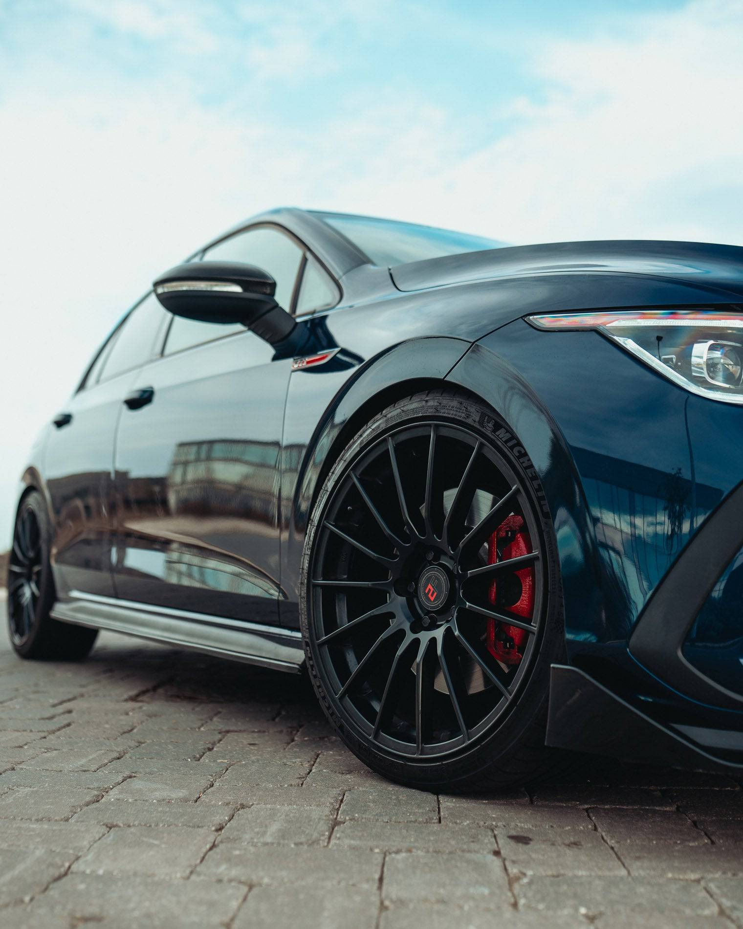 VW Golf GTI Mk8 & Mk8.5 Gloss Black Side Skirts by FORM (2019+) - AUTOID® - Side Skirts & Winglets - FORM Industries