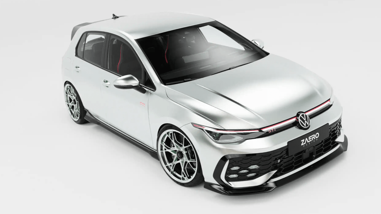VW Golf GTI, R-Line, GTE & GTD Mk8.5 EVO-1 Gloss Black Front Splitter by ZAERO (2024+) - AUTOID® - Front Lips & Splitters - Zaero Design