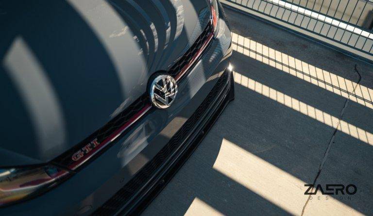 VW Golf GTI TCR EVO-1 Gloss Black Front Splitter by ZAERO (2017-2019, Mk7.5) - AUTOID® - Front Lips & Splitters - Zaero Design