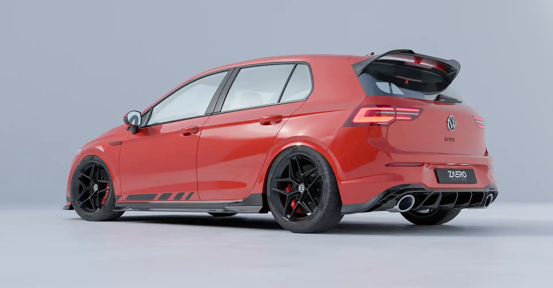 VW Golf R & Golf GTI Clubsport Mk8 EVO - 1 Gloss Black Rear Spoiler by ZAERO (2020+) - AUTOID - Rear Spoilers - Zaero Design