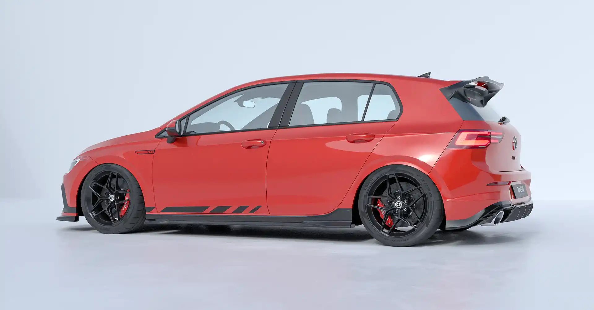 VW Golf R & Golf GTI Clubsport Mk8 EVO - 1 Gloss Black Rear Spoiler by ZAERO (2020+) - AUTOID - Rear Spoilers - Zaero Design