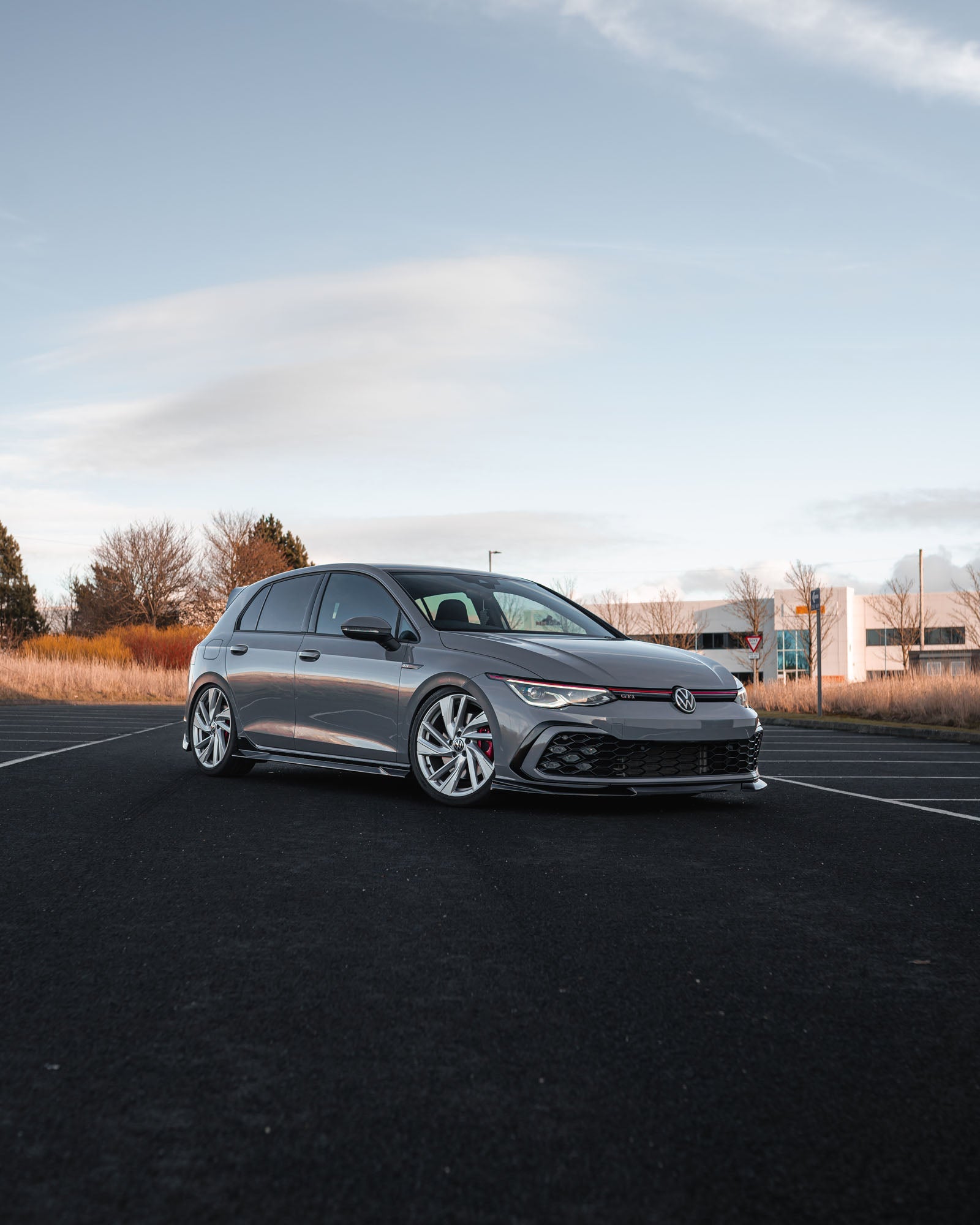 VW Golf R - Line & Golf GTI Mk8 EVO - 1 Gloss Black Front Splitter by ZAERO (2020+) - AUTOID - Front Lips & Splitters - Zaero Design