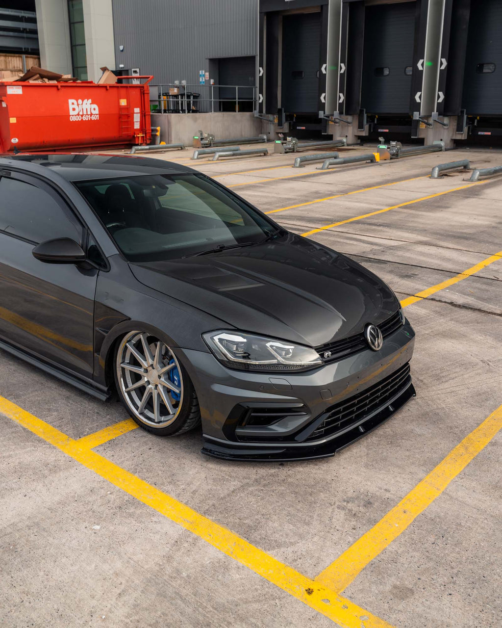 VW Golf R Mk7.5 EVO - 1 Gloss Black Front Splitter by ZAERO (2017 - 2020) - AUTOID - Front Lips & Splitters - Zaero Design