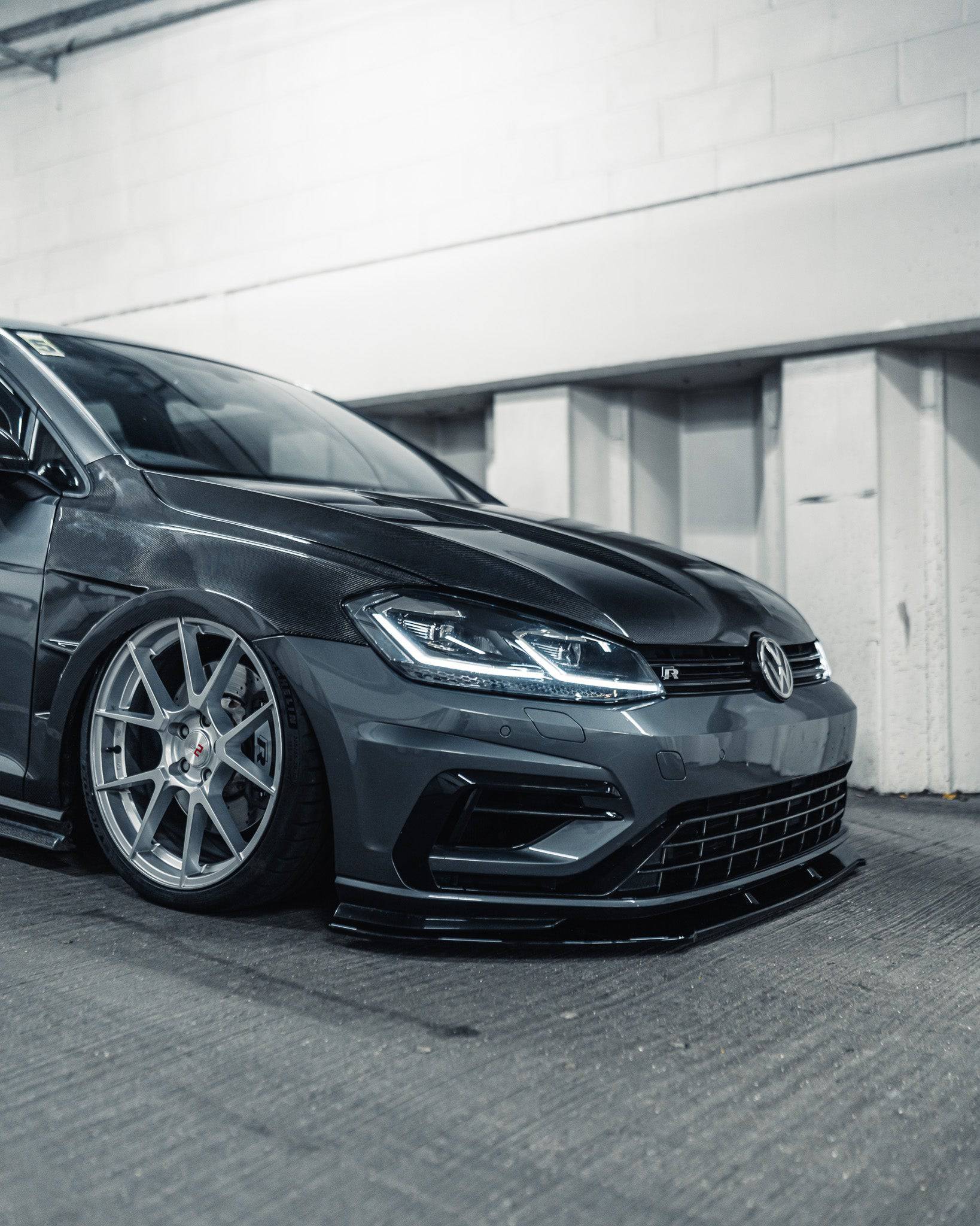 VW Golf R Mk7.5 EVO - 1 Gloss Black Front Splitter by ZAERO (2017 - 2020) - AUTOID - Front Lips & Splitters - Zaero Design