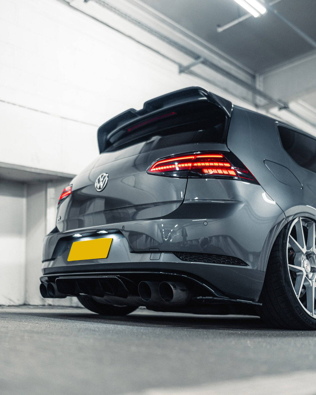 VW Golf R Mk7.5 EVO-1 Gloss Black Rear Diffuser by ZAERO (2017-2020) - AUTOID® - Rear Diffusers - Zaero Design