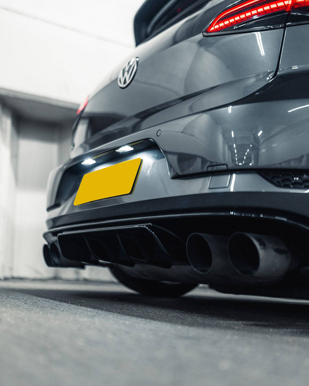 VW Golf R Mk7.5 EVO-1 Gloss Black Rear Diffuser by ZAERO (2017-2020) - AUTOID® - Rear Diffusers - Zaero Design