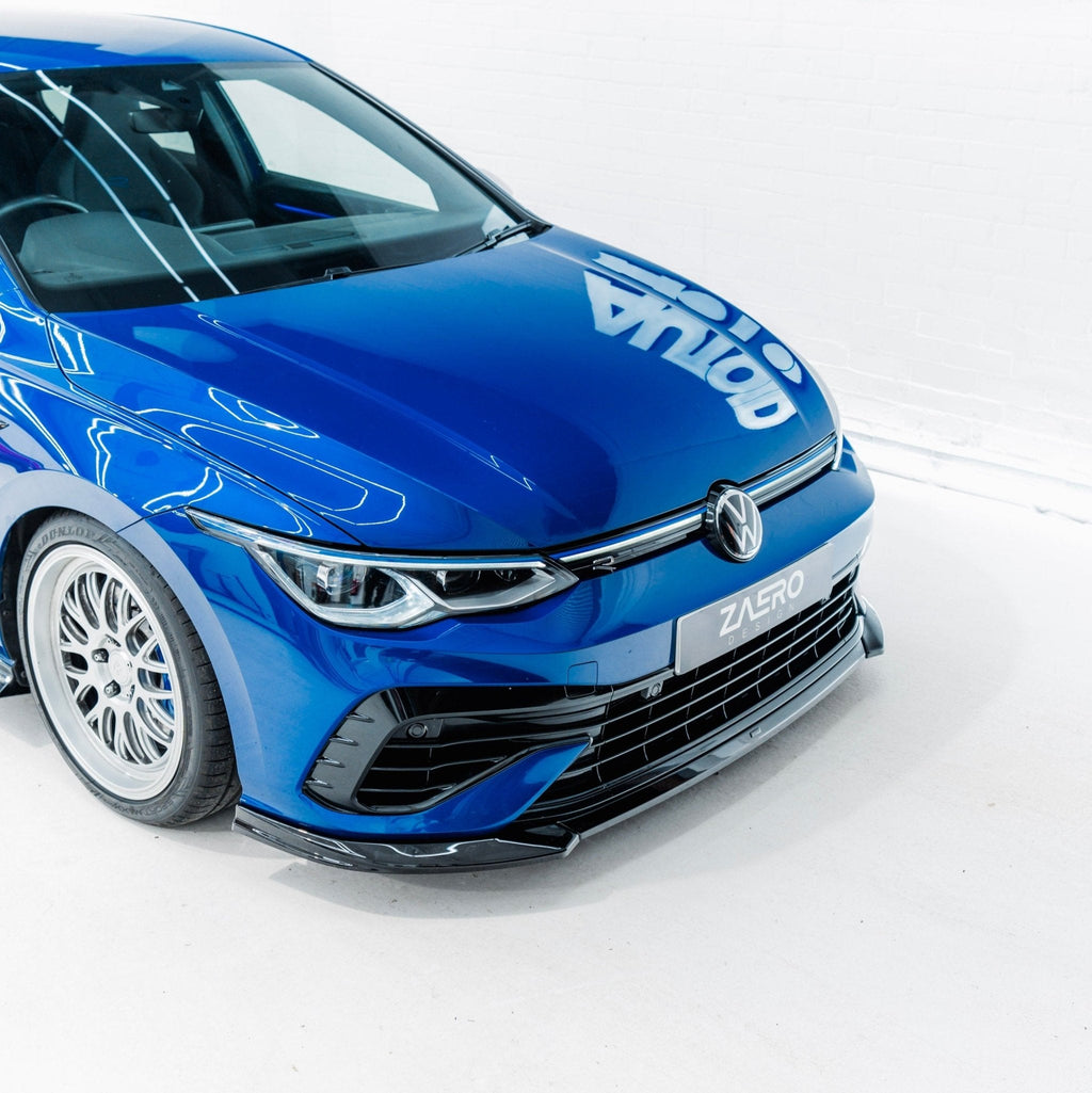VW Golf R Mk8 EVO-1 Gloss Black Front Splitter by ZAERO (2020-2024) - AUTOID® - Front Lips & Splitters - Zaero Design