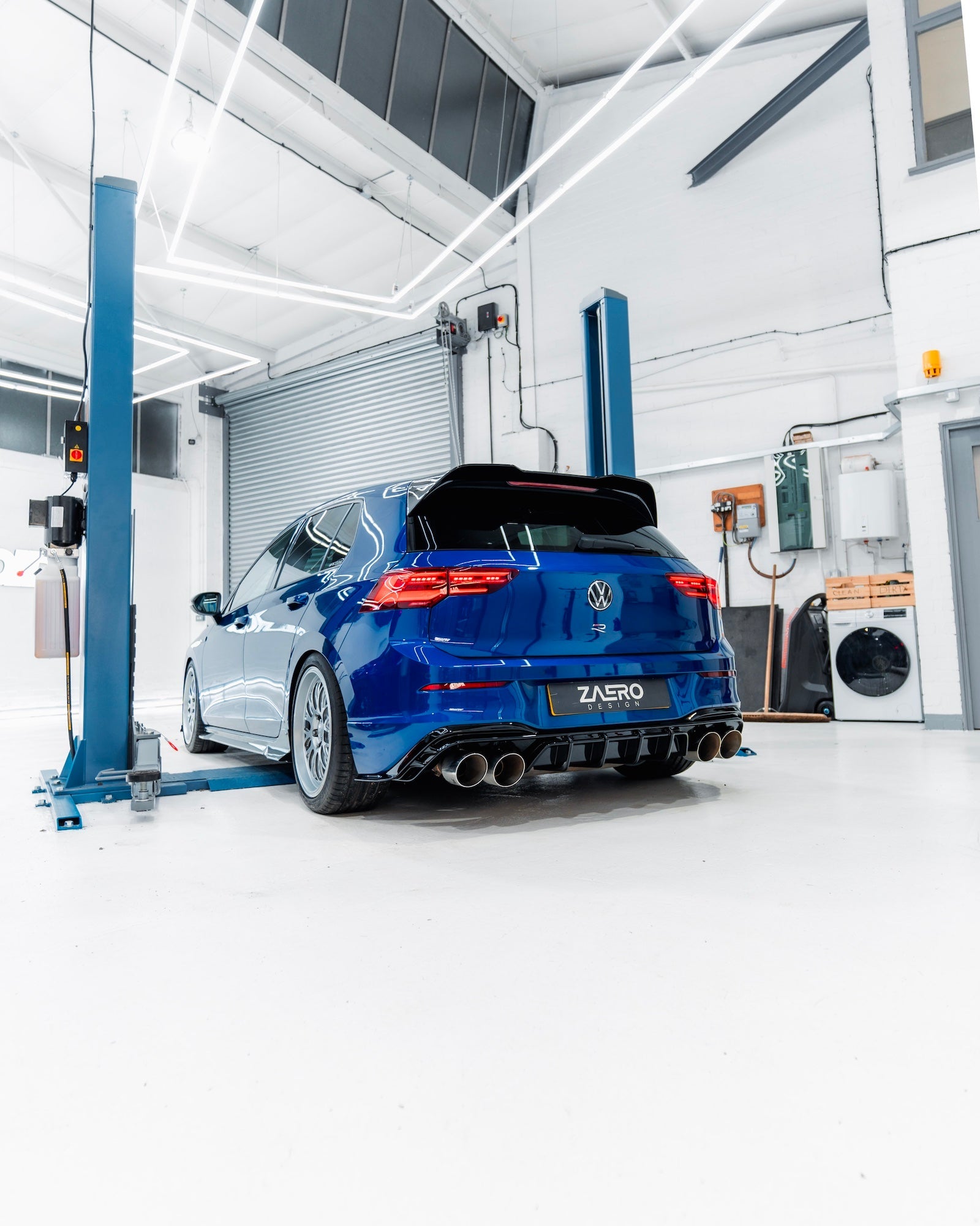 VW Golf R Mk8 EVO - 1 Gloss Black Rear Diffuser by ZAERO (2020+) - AUTOID - Rear Diffusers - Zaero Design