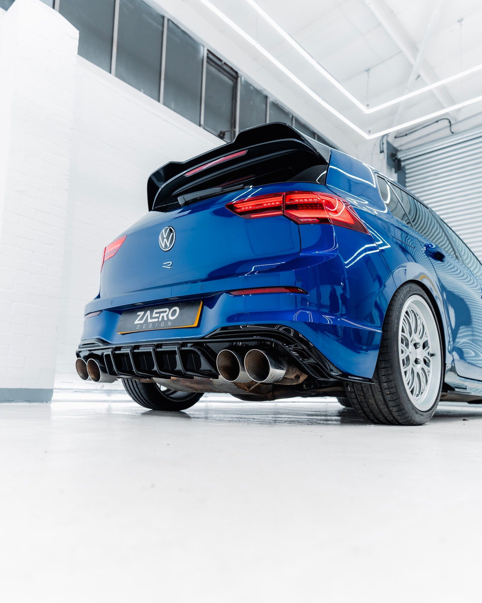 VW Golf R Mk8 EVO - 1 Gloss Black Rear Diffuser by ZAERO (2020+) - AUTOID - Rear Diffusers - Zaero Design