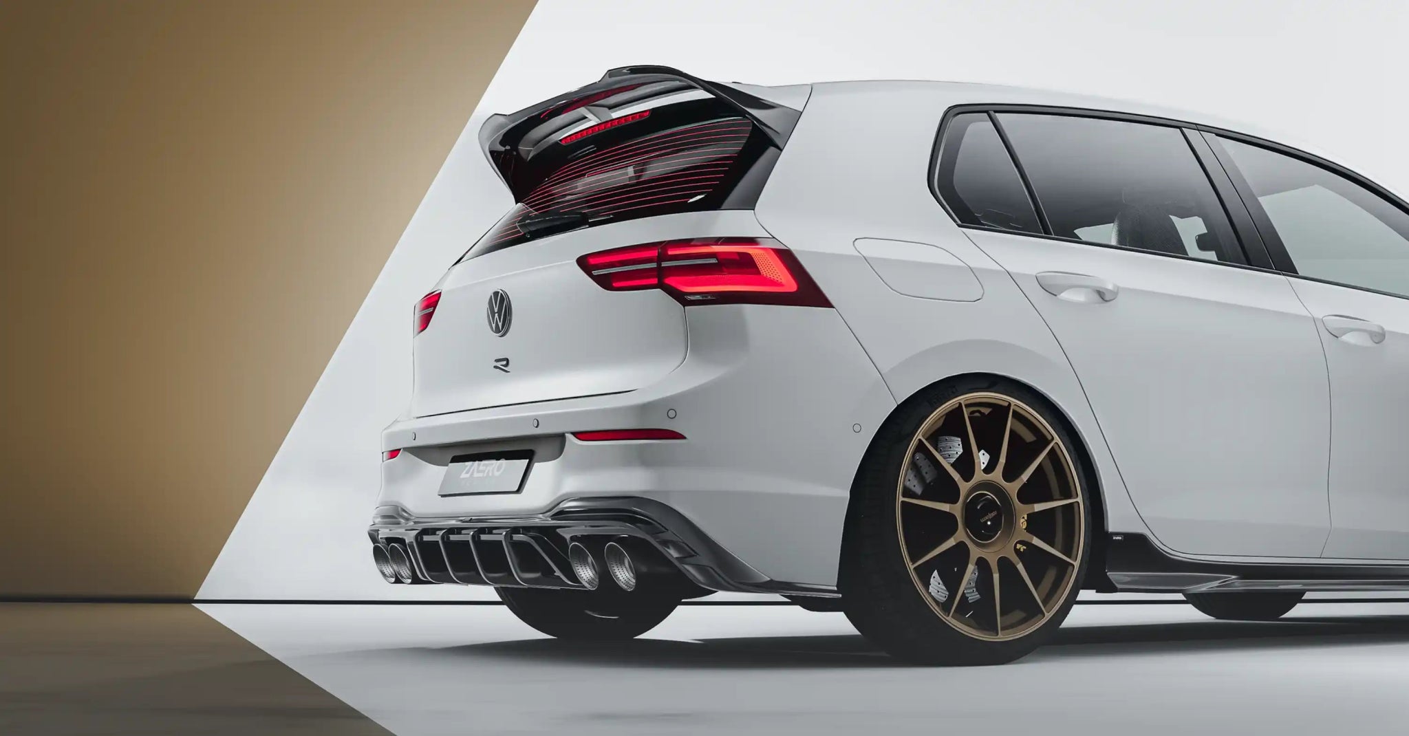 VW Golf R Mk8 EVO - 1 Gloss Black Rear Diffuser by ZAERO (2020+) - AUTOID - Rear Diffusers - Zaero Design