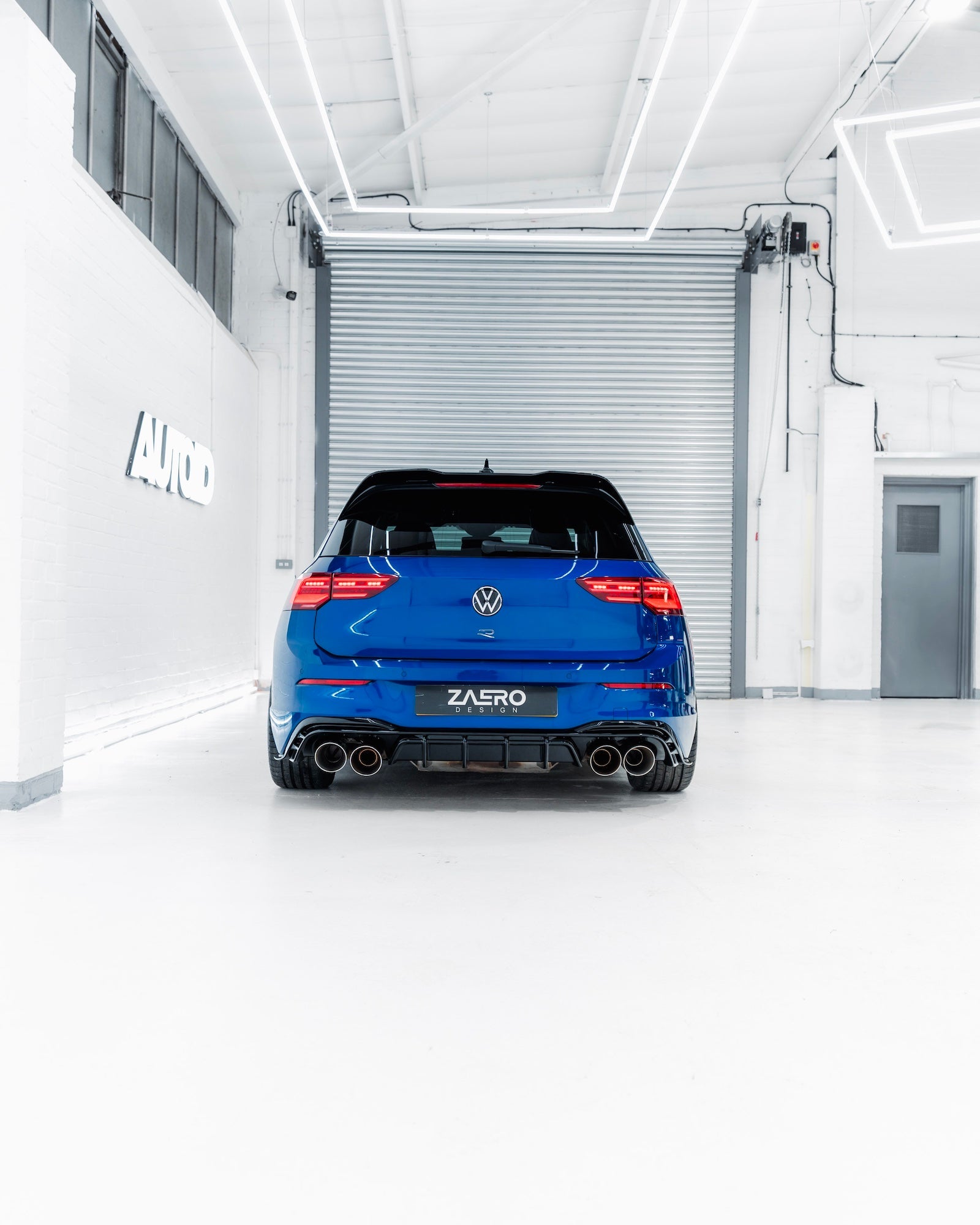 VW Golf R Mk8 EVO - 1 Gloss Black Rear Diffuser by ZAERO (2020+) - AUTOID - Rear Diffusers - Zaero Design