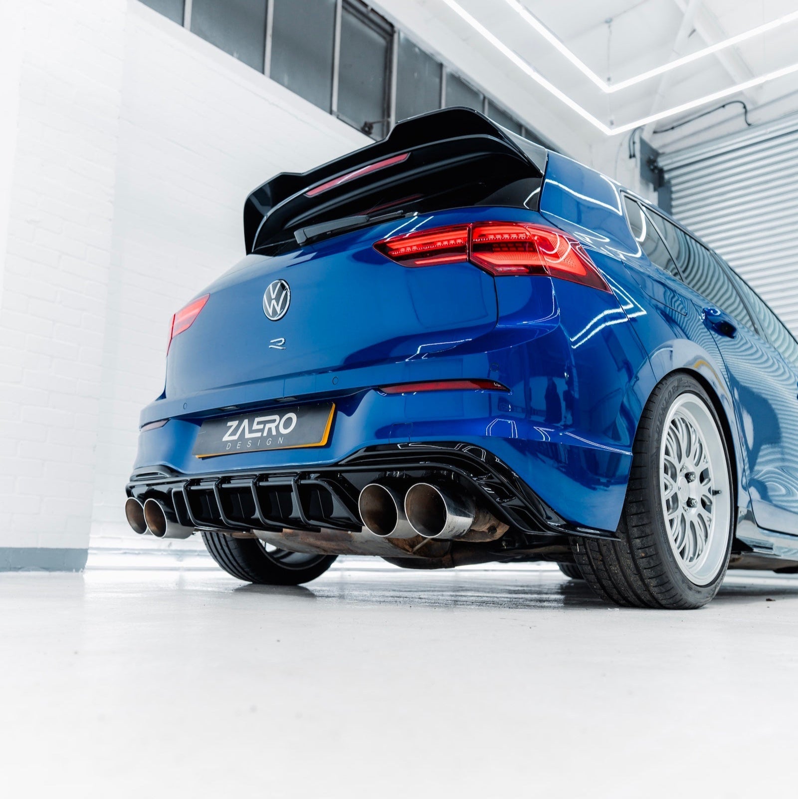 VW Golf R Mk8 & Mk8.5 EVO-1 Gloss Black Rear Diffuser by ZAERO (2020+) - AUTOID® - Rear Diffusers - Zaero Design