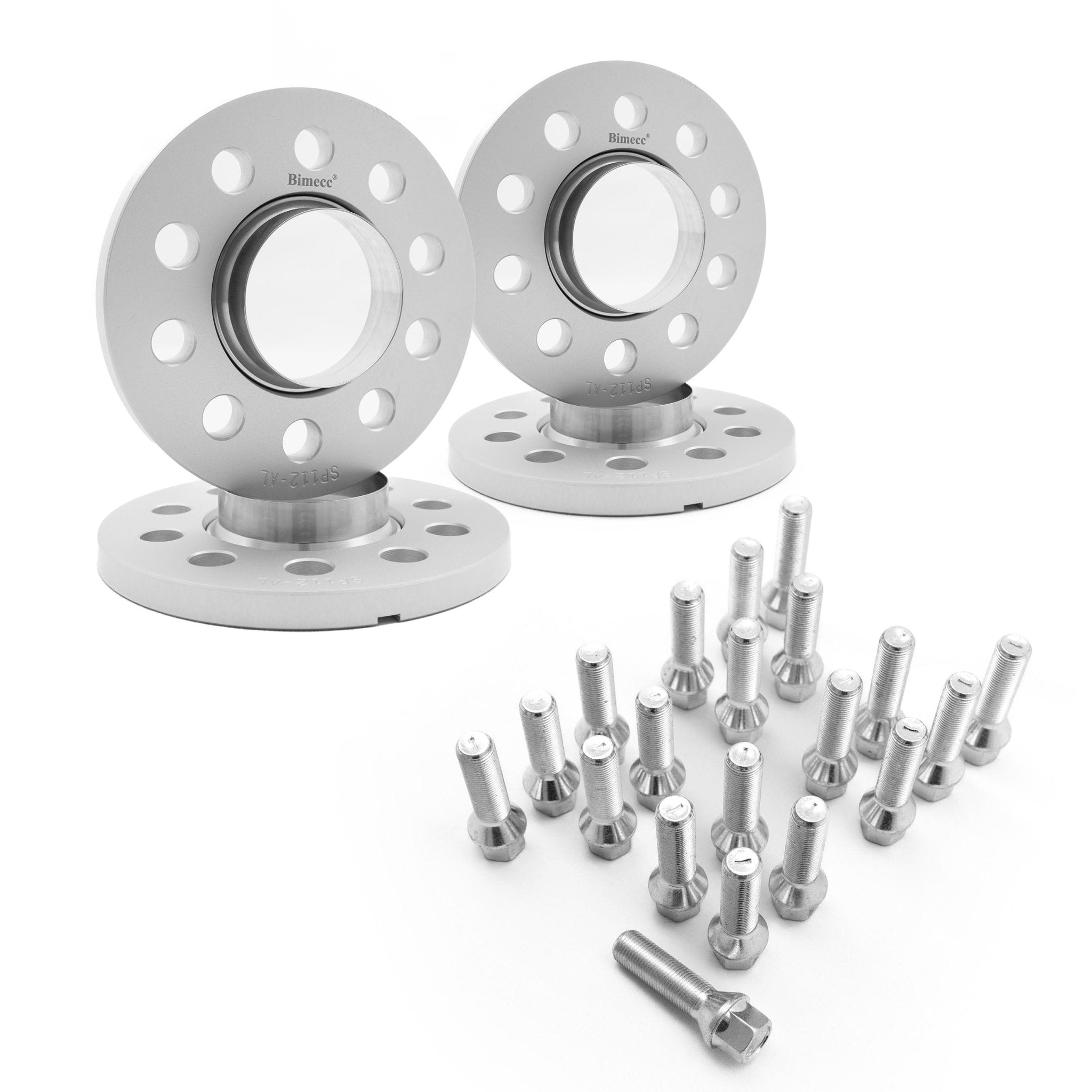 VW Scirocco, Golf, GTI & R Mk7/7.5 & Mk8 Silver Wheel Spacers Kit 5x112 by Bimecc (2013+) - AUTOID - Wheel Spacers - Bimecc