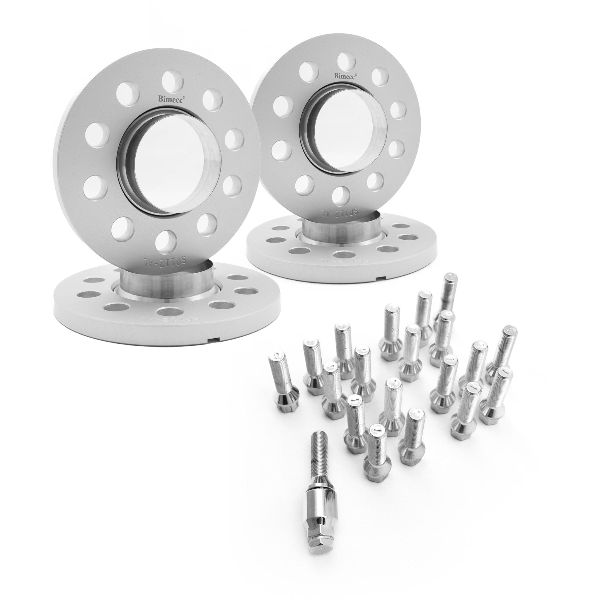 VW Scirocco, Golf, GTI & R Mk7/7.5 & Mk8 Silver Wheel Spacers Kit 5x112 by Bimecc (2013+) - AUTOID® - Wheel Spacers - Bimecc