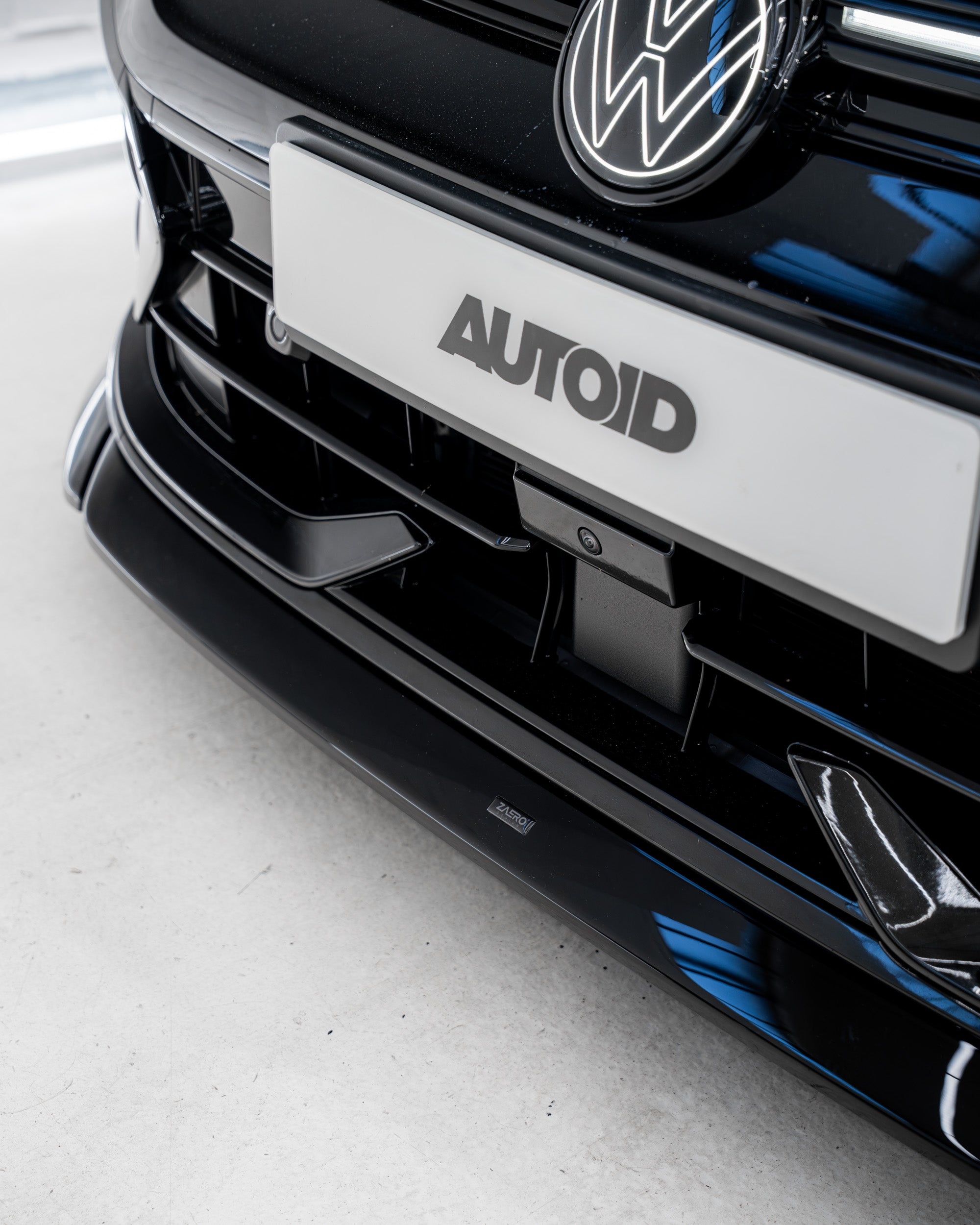 Zaero Design VW Golf R Mk8.5 EVO-1 Gloss Black Front Splitter by ZAERO (2024+)  Front Lips & Splitters  AUTOID®  