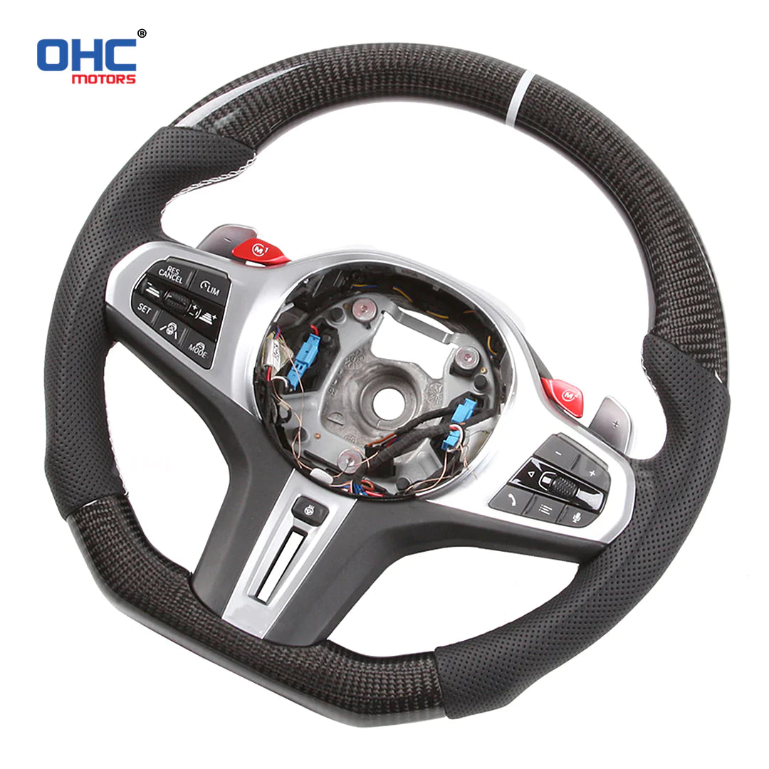BMW G Series Carbon Fibre LED Race Display Steering Wheel by OHC (2018+, G20 G22 G42 G80 G82), Steering Wheels, OHC - AUTOID | Premium Automotive Accessories