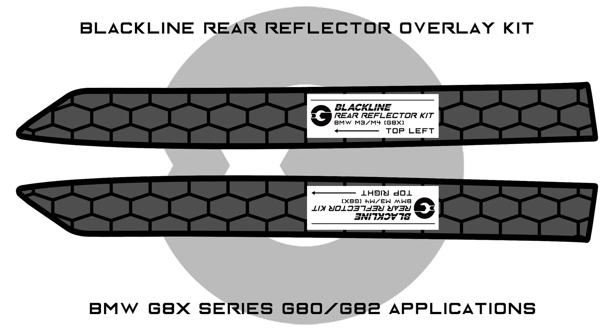 BMW M3 G80 & M4 G82 Blackline Rear Reflector Overlay Kit by Goldenwrench (2020+), Vinyl Overlays, Goldenwrench Supply - AUTOID | Premium Automotive Accessories