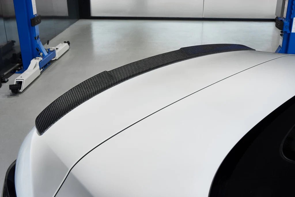 Fits 2020-2024 Tesla Model Y Rear Trunk Spoiler Wing V Style Carbon Fiber  Style