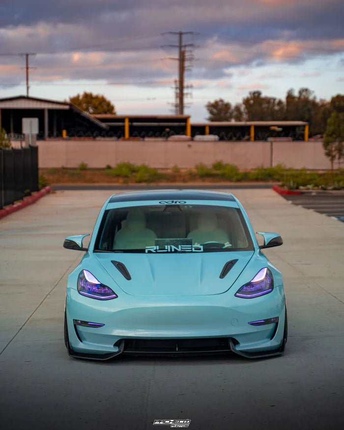 Tesla Model 3 Carbon Fibre V2 Front Splitter by Adro (2017+) - AUTOID® - Front Lips & Splitters - Adro